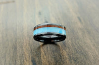 Custom men’s and women’s wedding band by Dream Wood Rings