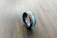 Custom men’s and women’s wedding band by Dream Wood Rings