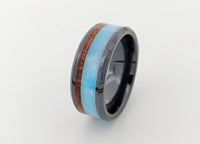 Custom men’s and women’s wedding band by Dream Wood Rings