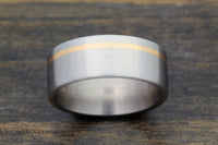 Titanium Wedding Band with Gold Inlay - DreamWood Custom