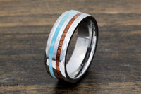 Custom men’s and women’s wedding band by Dream Wood Rings