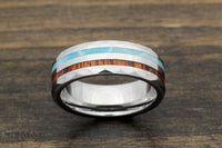 Custom men’s and women’s wedding band by Dream Wood Rings