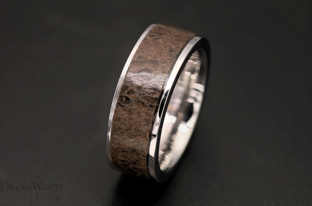 Dinosaur Bone Ring | Wedding Band | 8mm Stainless Steel Ring