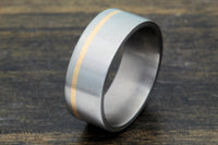 Titanium Wedding Band with Gold Inlay - DreamWood Custom