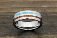Custom men’s and women’s wedding band by Dream Wood Rings