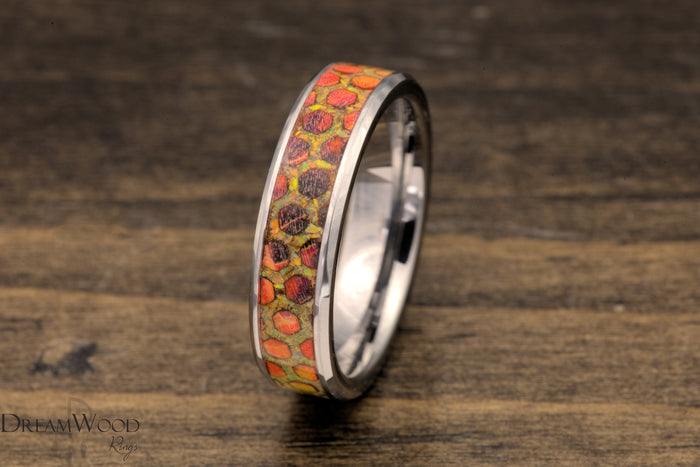 Custom men’s and women’s wedding band by Dream Wood Rings