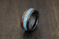Custom men’s and women’s wedding band by Dream Wood Rings