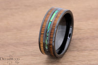 Custom men’s and women’s wedding band by Dream Wood Rings