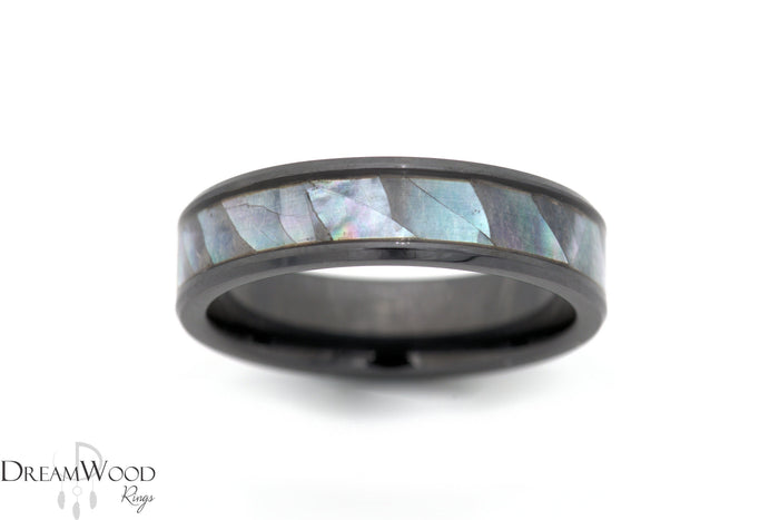 Custom men’s and women’s wedding band by Dream Wood Rings