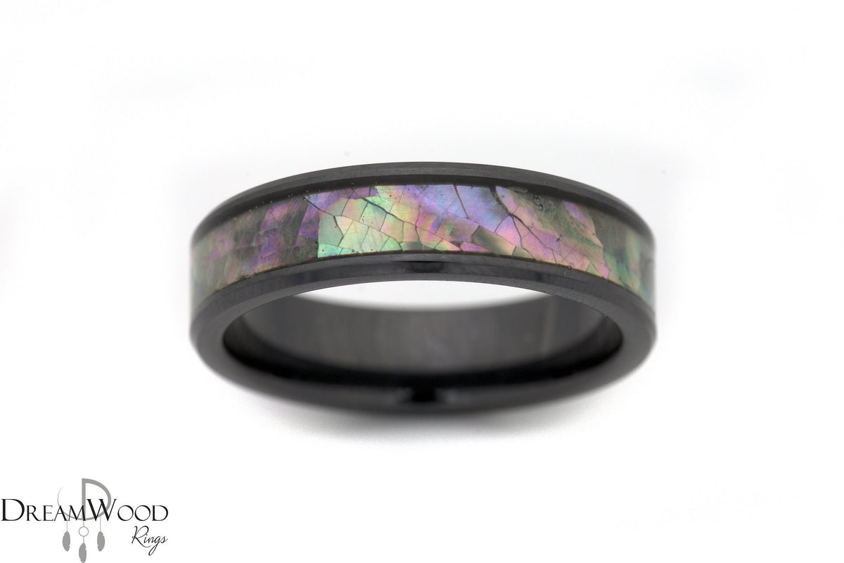 Custom men’s and women’s wedding band by Dream Wood Rings