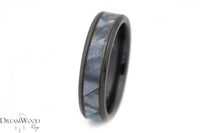 Custom men’s and women’s wedding band by Dream Wood Rings