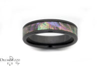 Custom men’s and women’s wedding band by Dream Wood Rings