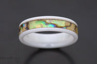 Custom men’s and women’s wedding band by Dream Wood Rings